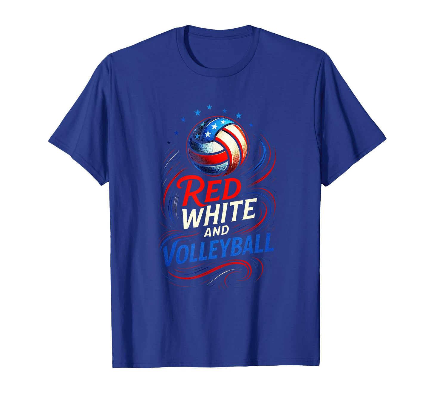Red White and Volleyball - American 4th July Player T-Shirt