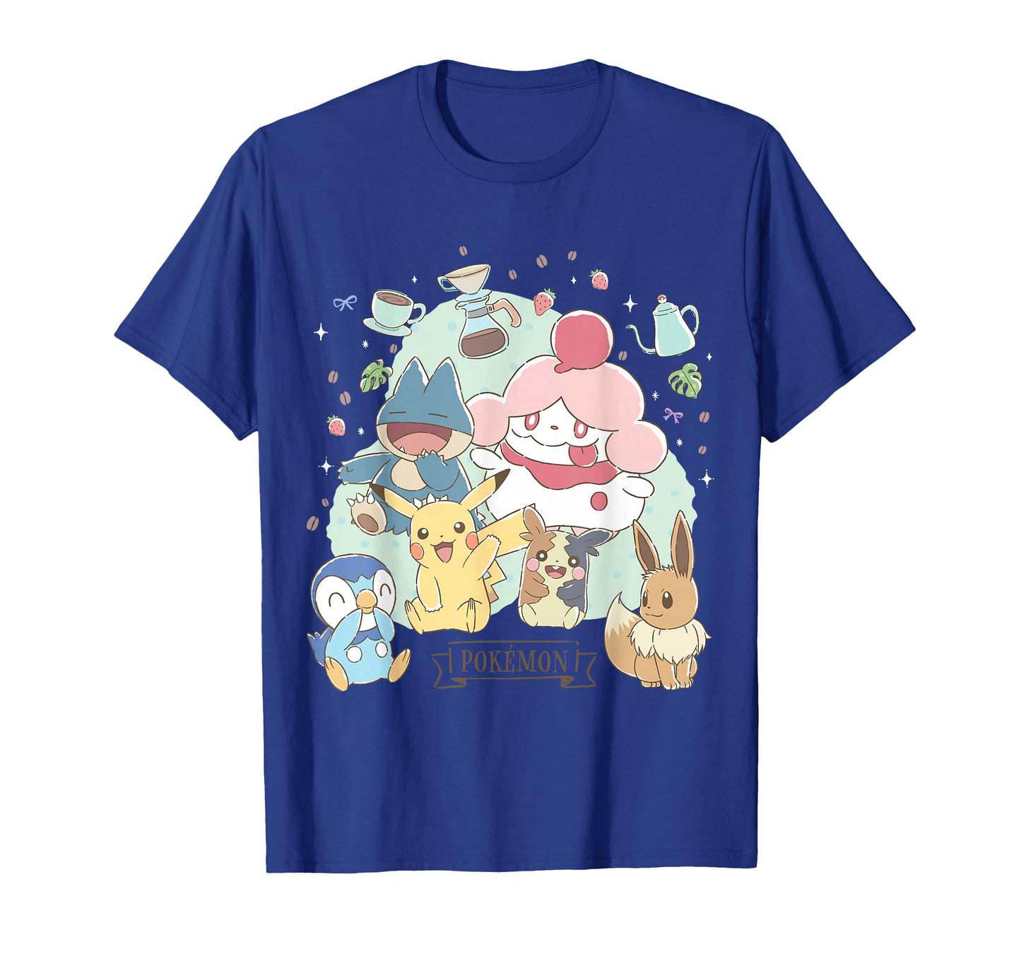 Pokémon - Cafe Pika Eevee Piplup Munchlax Morpeko Slurpuff T-Shirt