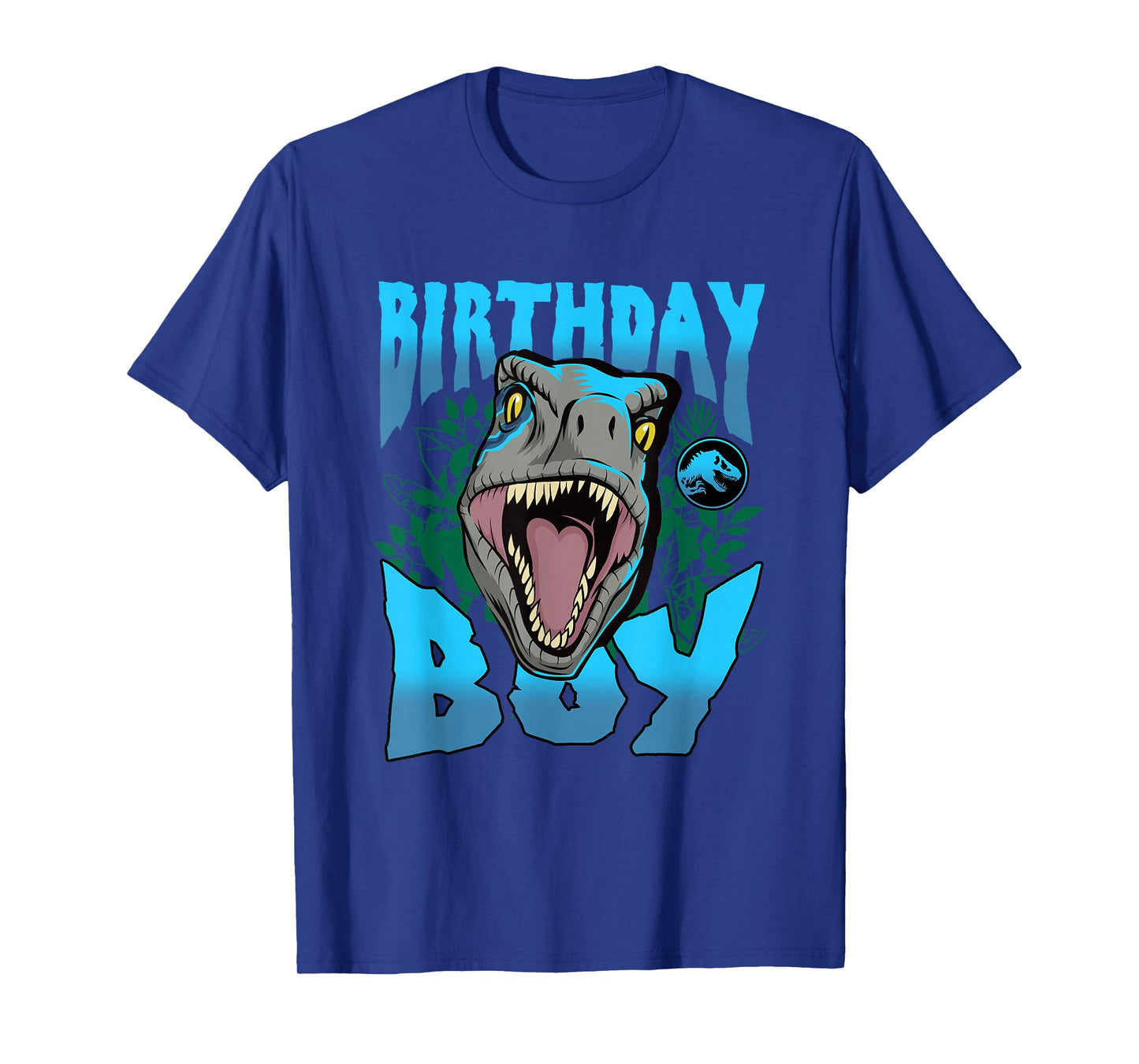 Jurassic World Birthday Boy Roaring Velociraptor Blue Logo T-Shirt