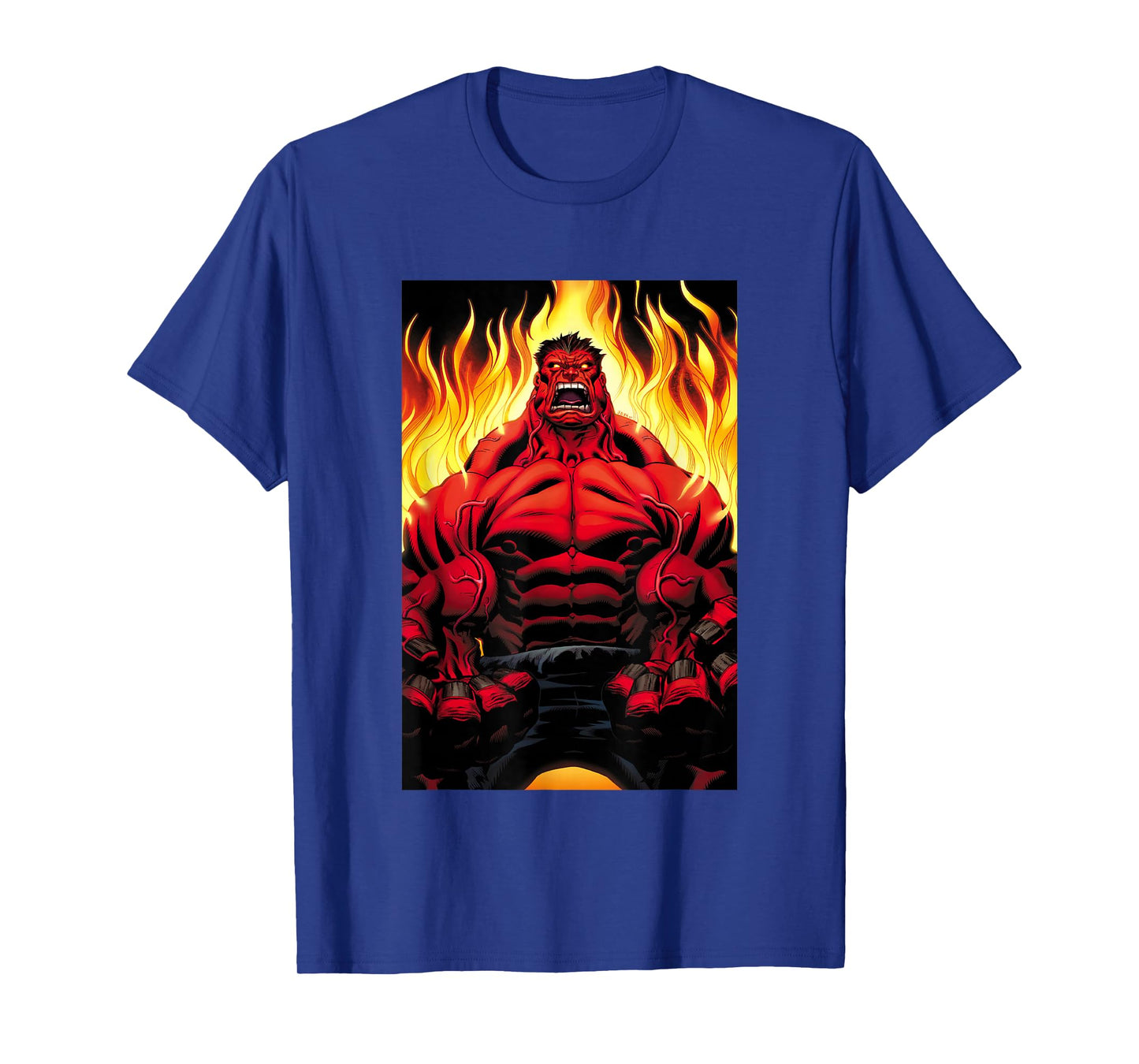 Marvel Universe Classic Red Hulk Extreme Rage On Fire T-Shirt