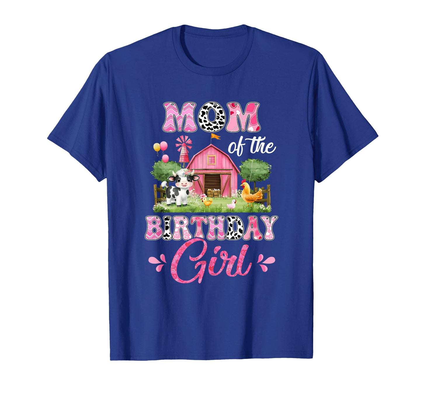 Mom Of The Birthday Girl 1St Birthday Cow Farm Family T-Shirt