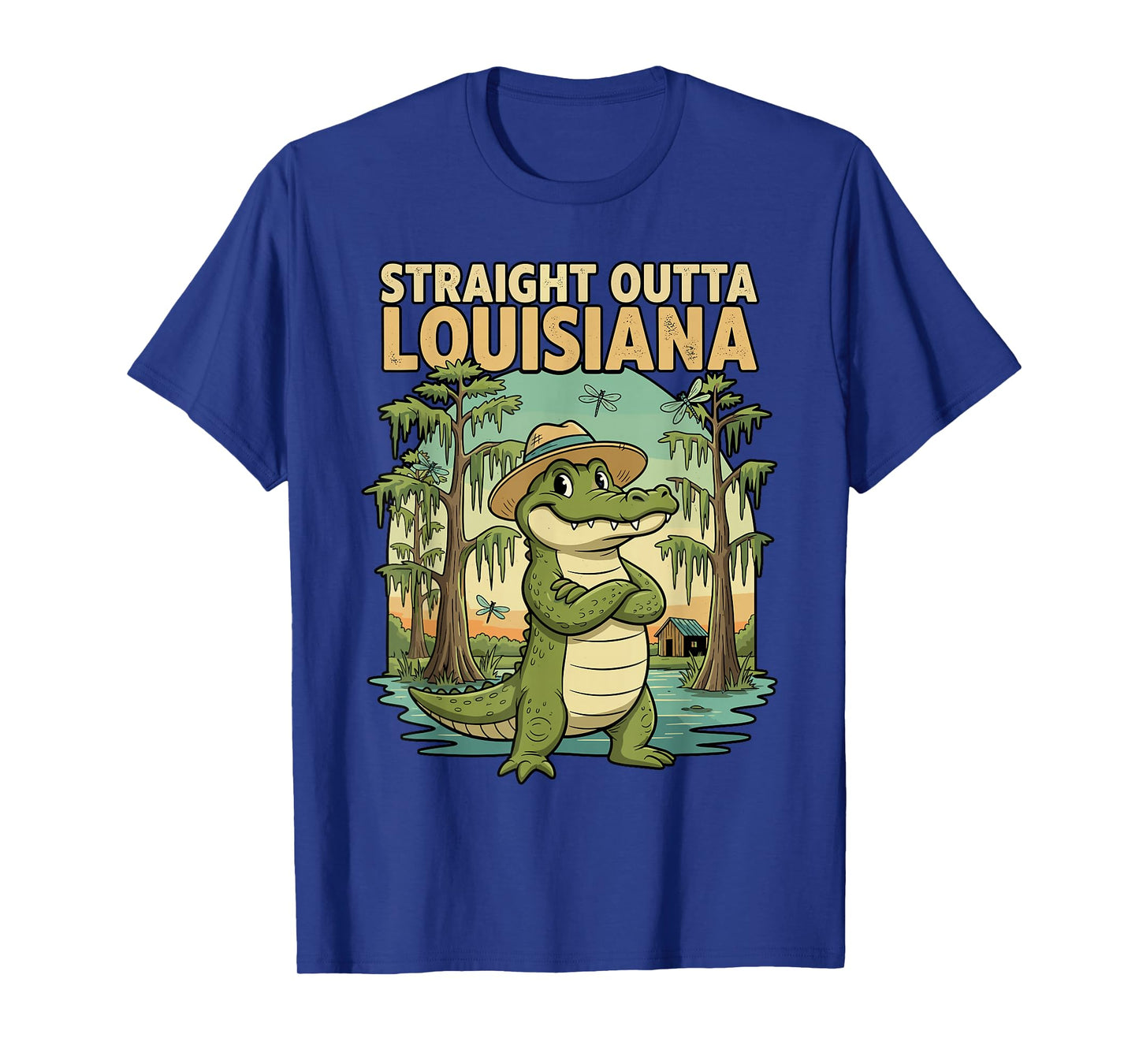 Funny Louisiana Alligator Retro Wildlife Travel Bayou Swamp T-Shirt