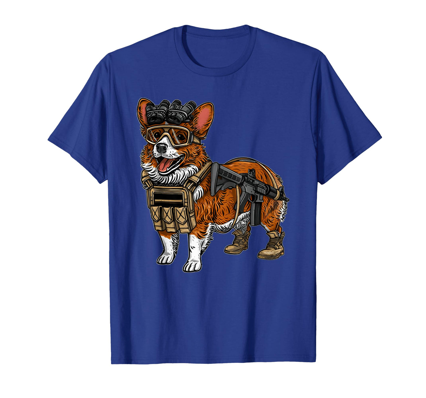 Funny Tactical Corgi Dog T-Shirt for Men Women