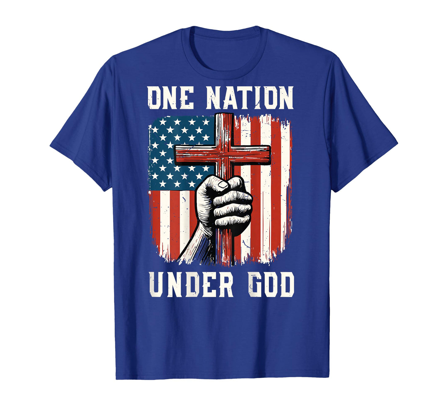 One Nation Under God American Flag Christian Patriotic Faith T-Shirt