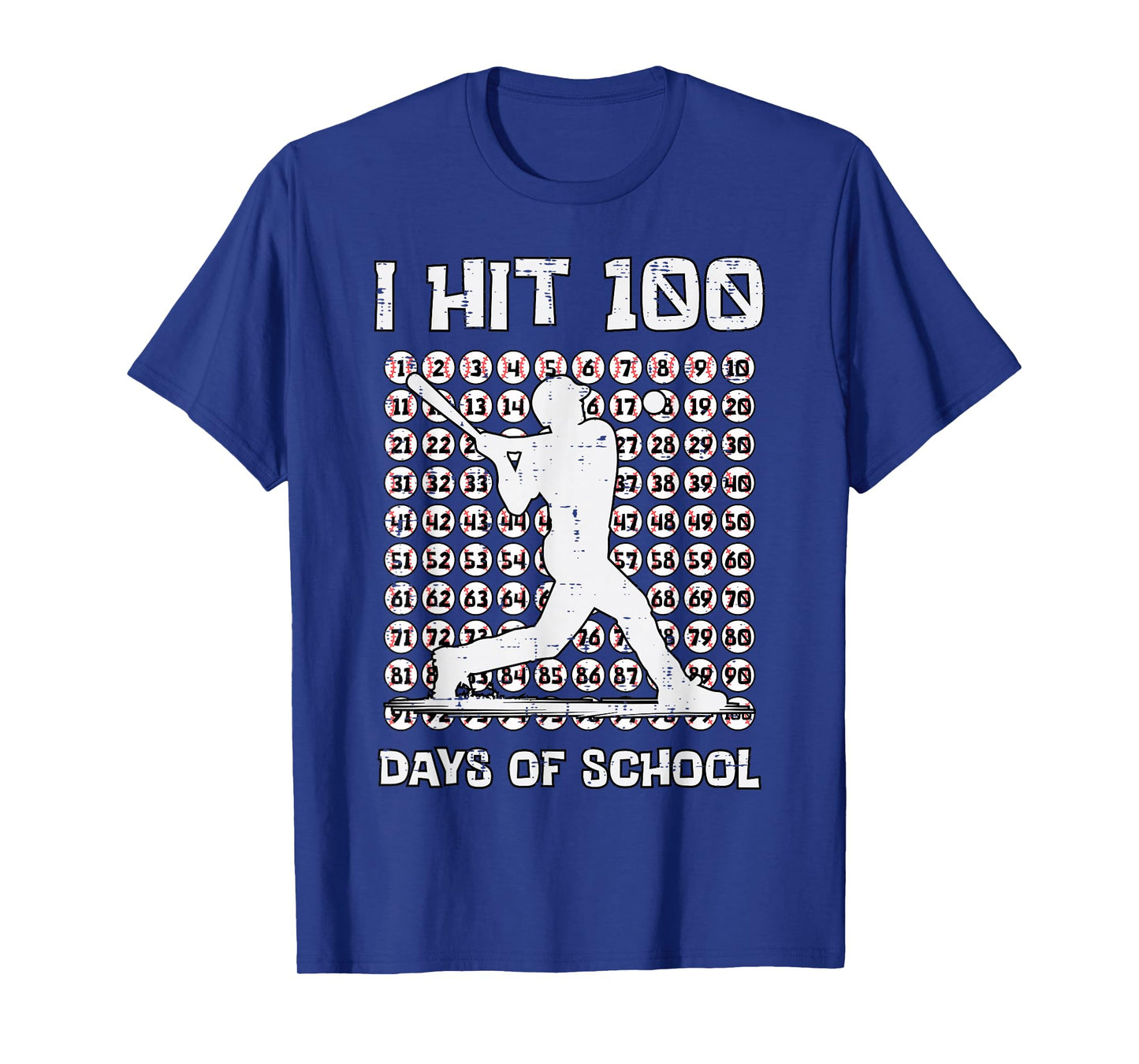 I Hit 100 Days of School Baseball Player 100th Day Boys Kids T-Shirt