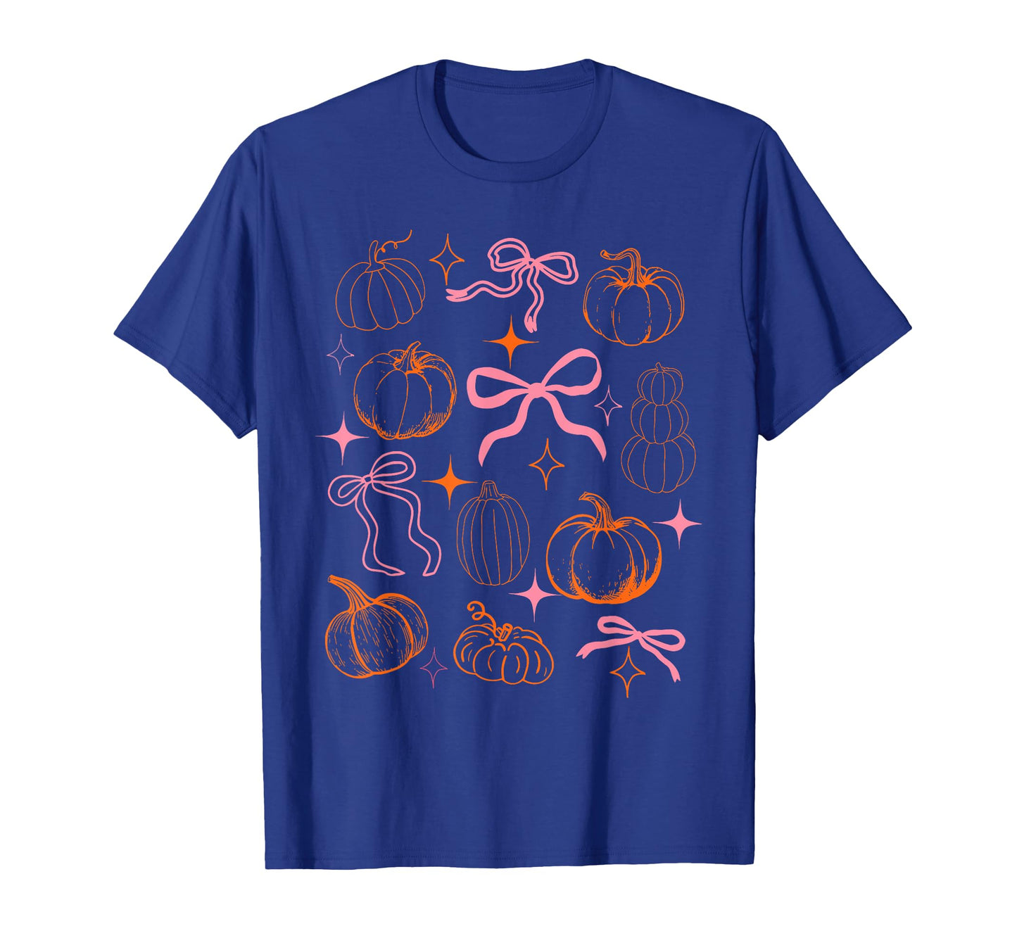 Coquette Bow Pumpkin Season Leaves Thanksgiving Autumn Fall T-Shirt