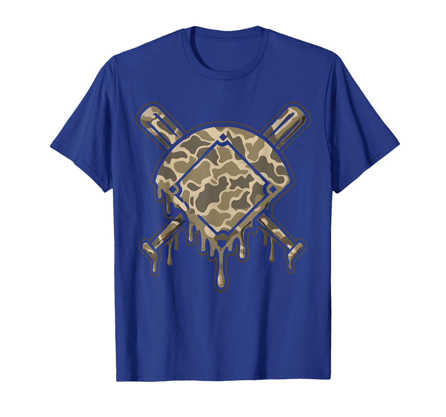 Baseball Drip Camo Baseball Diamonds Boys Sports Game Day T-Shirt
