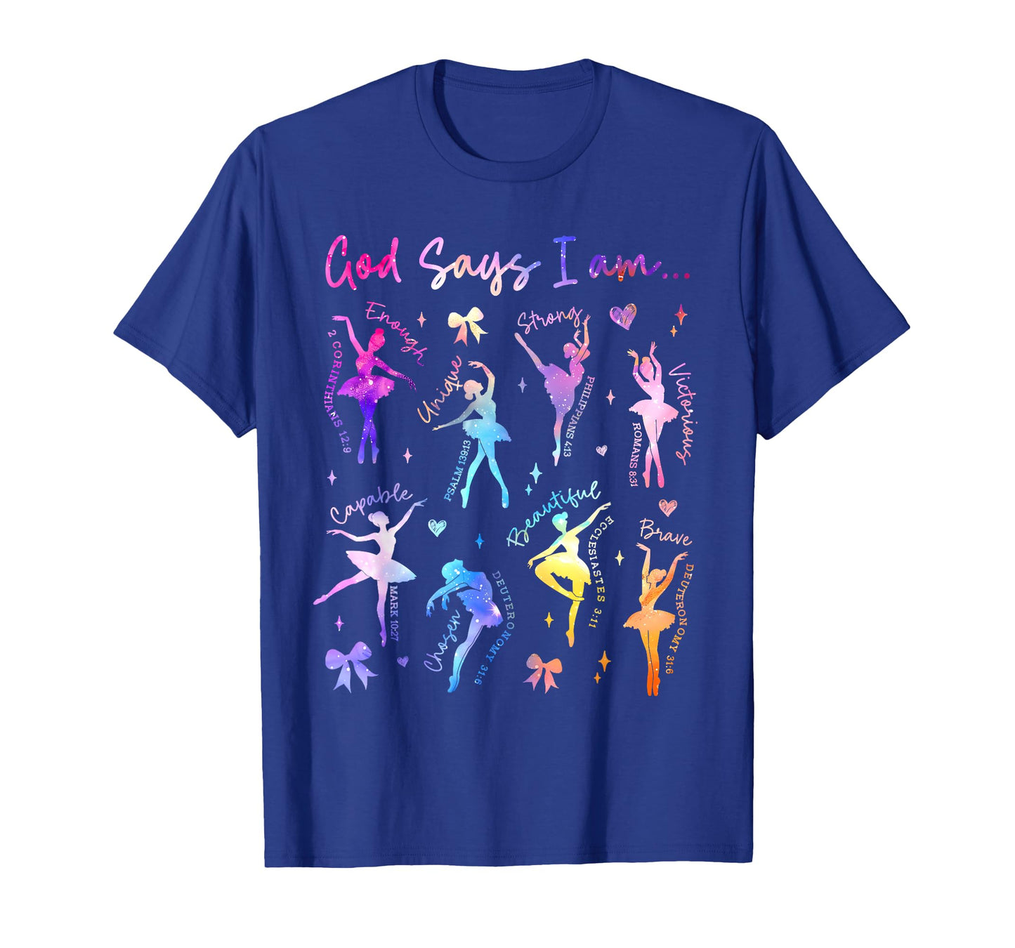 Christian God Says I Am Tie Dye Christian Girl Ballet Dancer T-Shirt