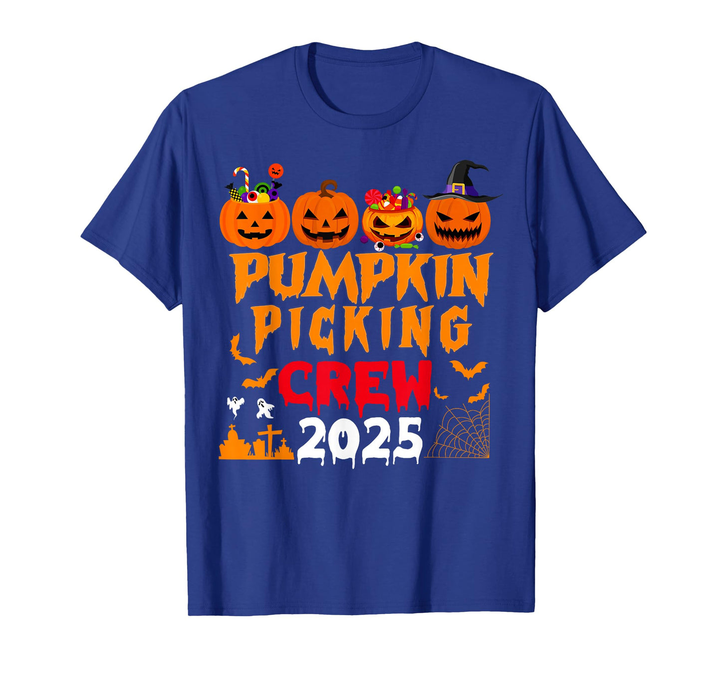 Retro Pumpkin Picking Crew Halloween 2025 Matching Group T-Shirt