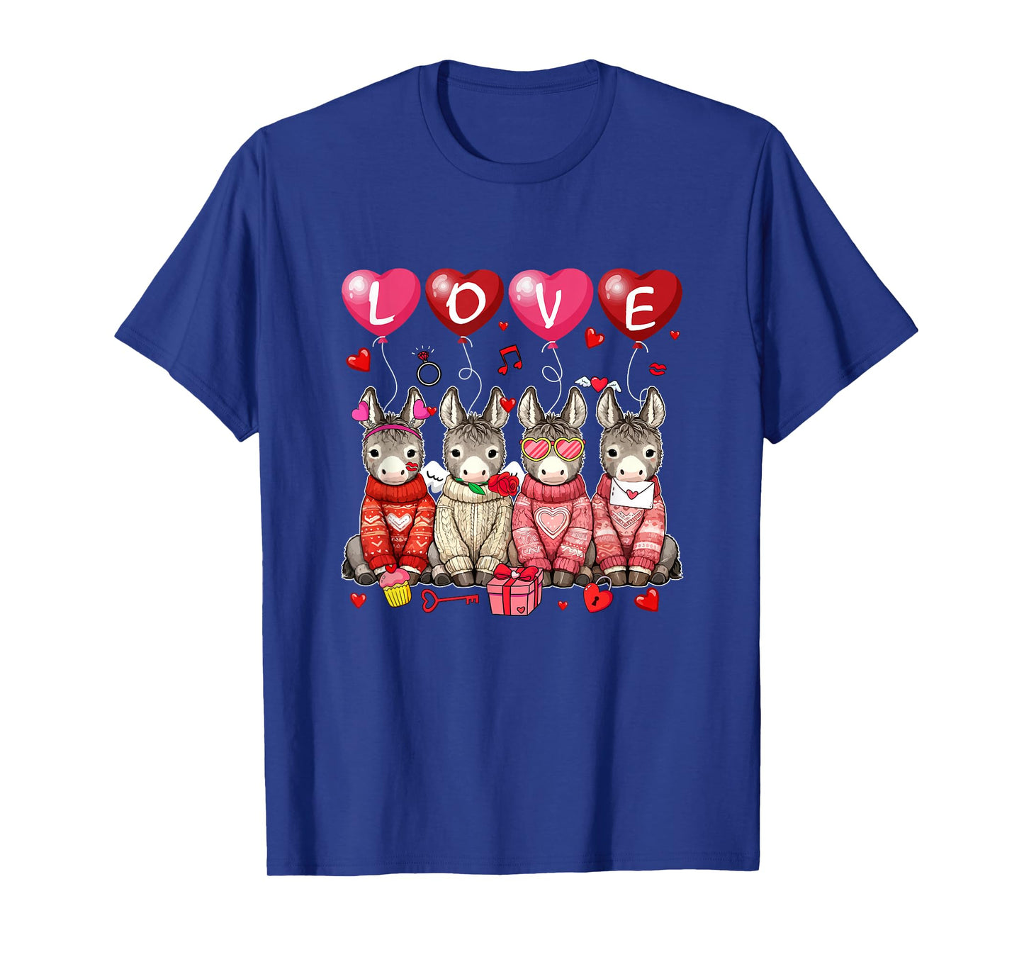 Love Group Donkeys Sunglasses Valentine Farmer Rancher Kids T-Shirt