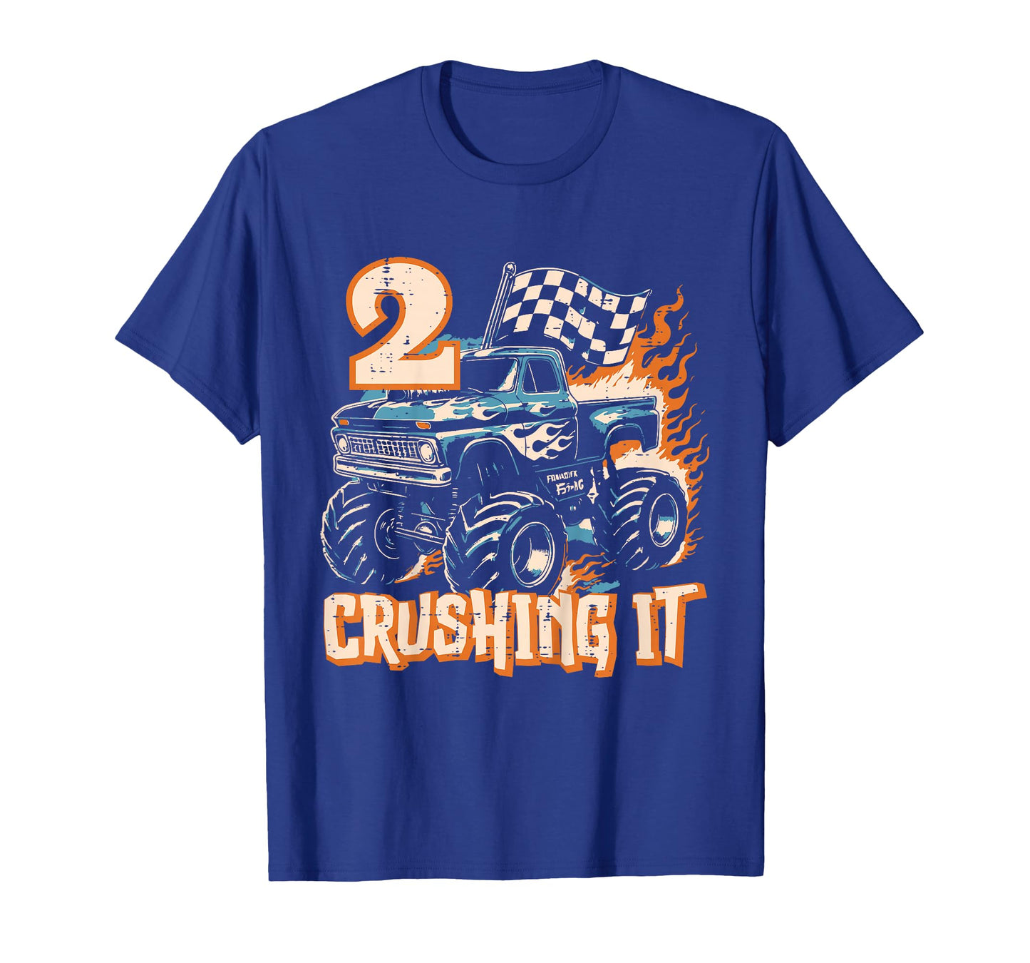 Kids 2 Crushing It Monster Truck 2nd Birthday Bday Boys Toddler T-Shirt