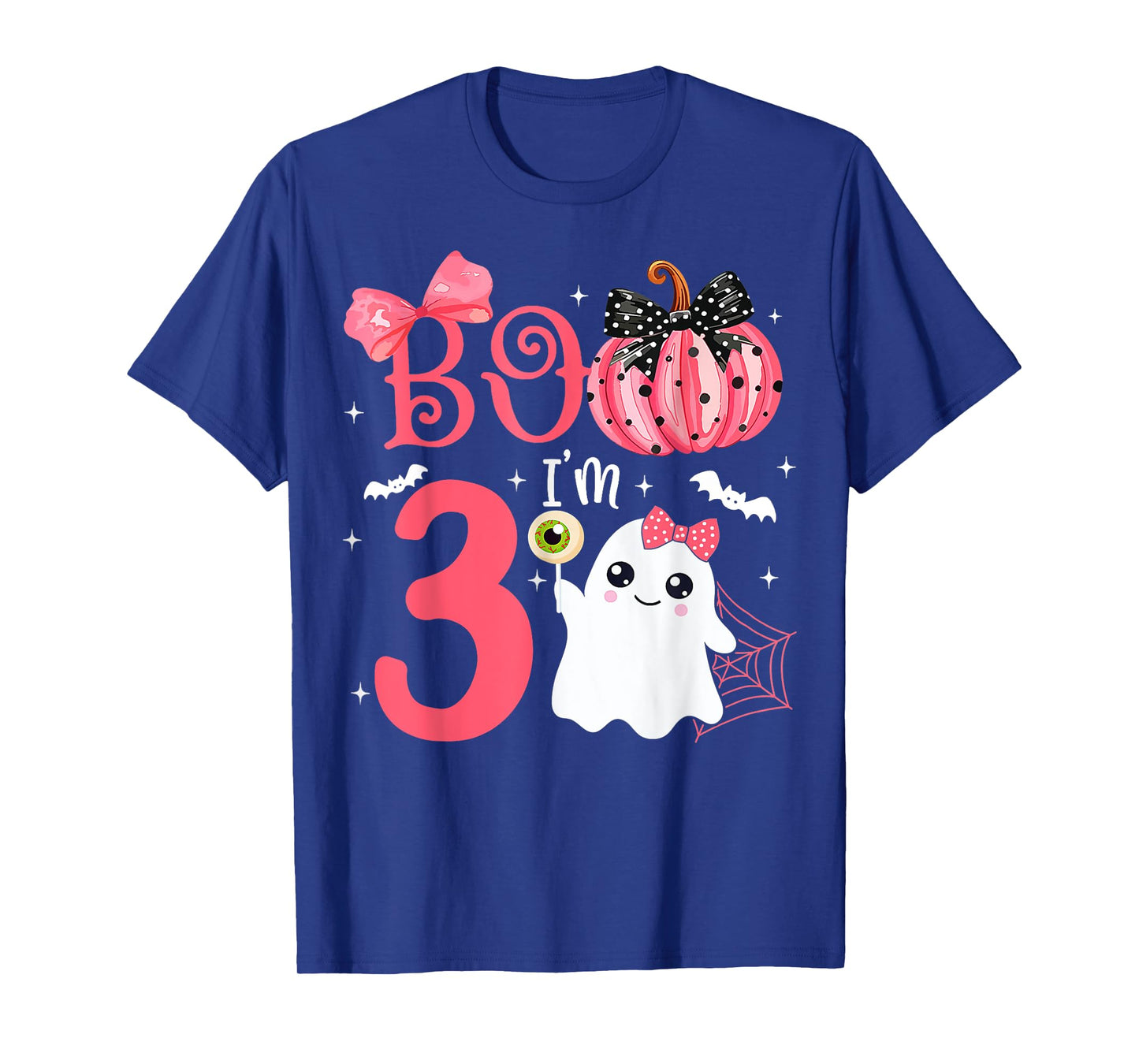 Boo I'm 3 Years Old Ghost 3rd Birthday Halloween Ghost Girls T-Shirt