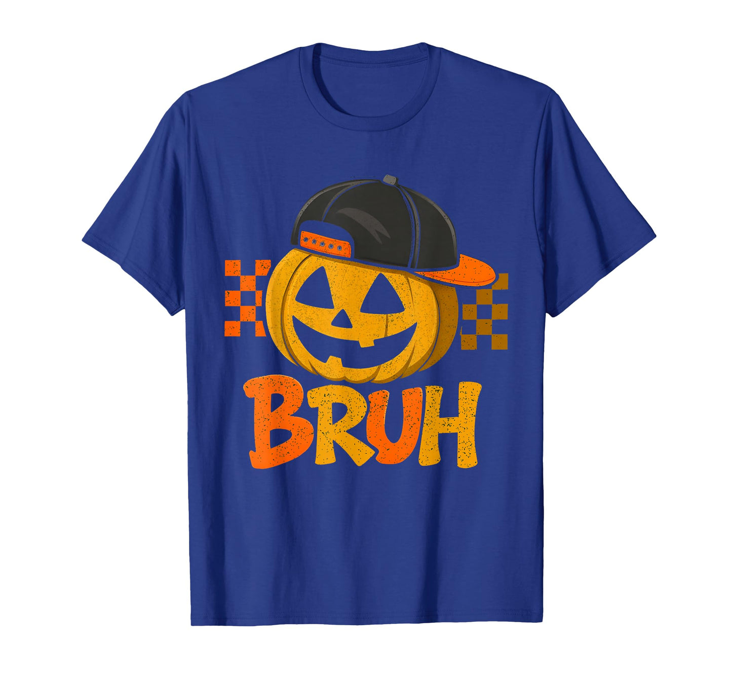 Rocker Pumpkin Cap Skater Cool Halloween Baseball Men Boys T-Shirt