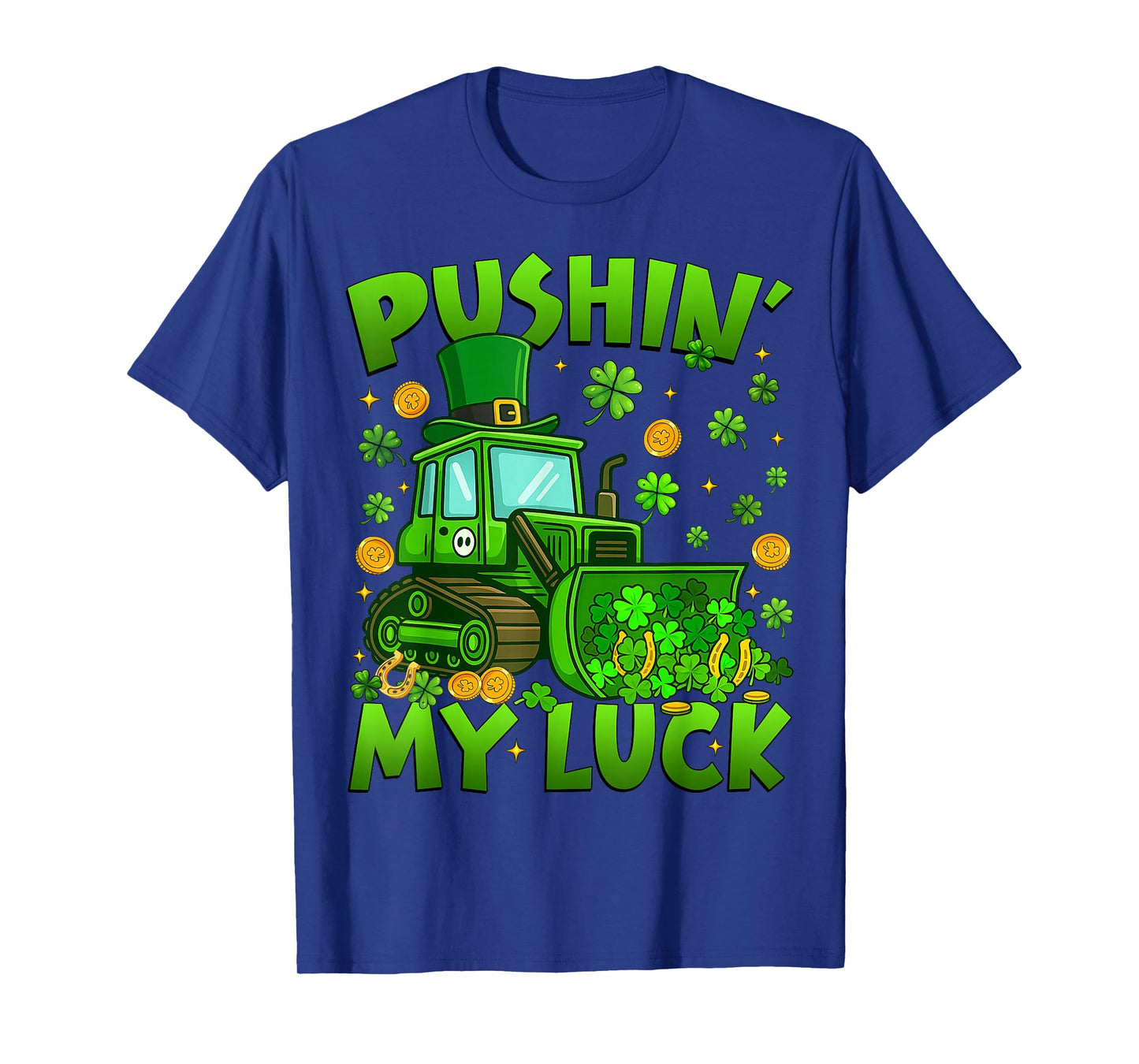 Pushing My Luck Tractor St Patricks Day Boys Toddler Kids T-Shirt