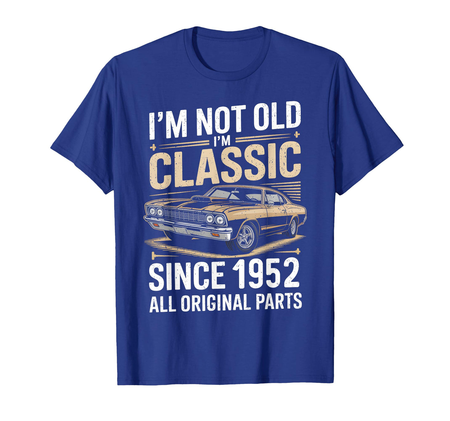 Funny 74th Birthday Classic Vintage Car Men 1952 Birthday T-Shirt