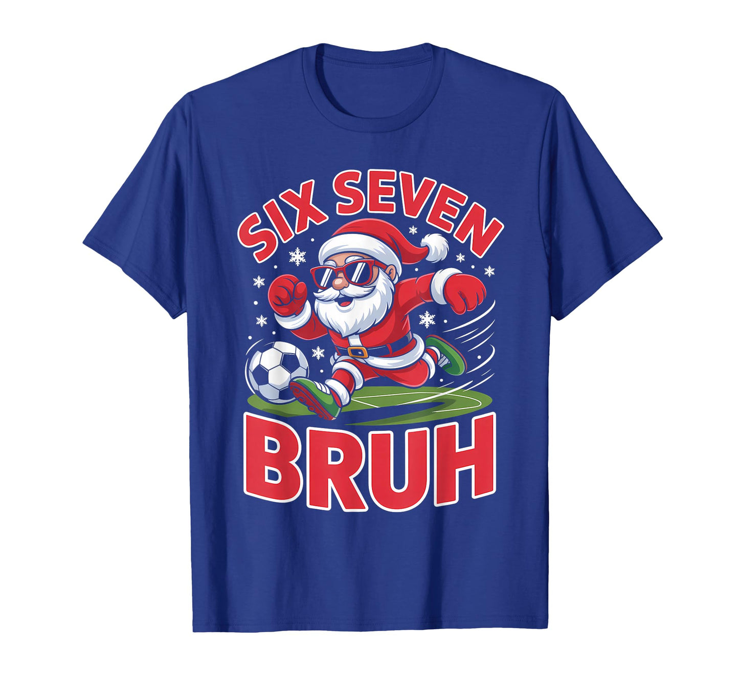 Funny Christmas 67 Meme Bruh Soccer Santa Xmas Pajamas Boys T-Shirt