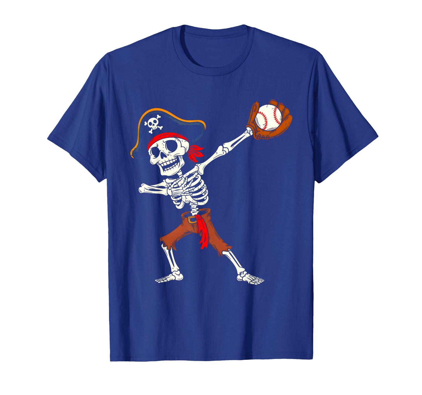Skeleton Pirate Baseball Halloween Costume Boys Kids Toddler T-Shirt