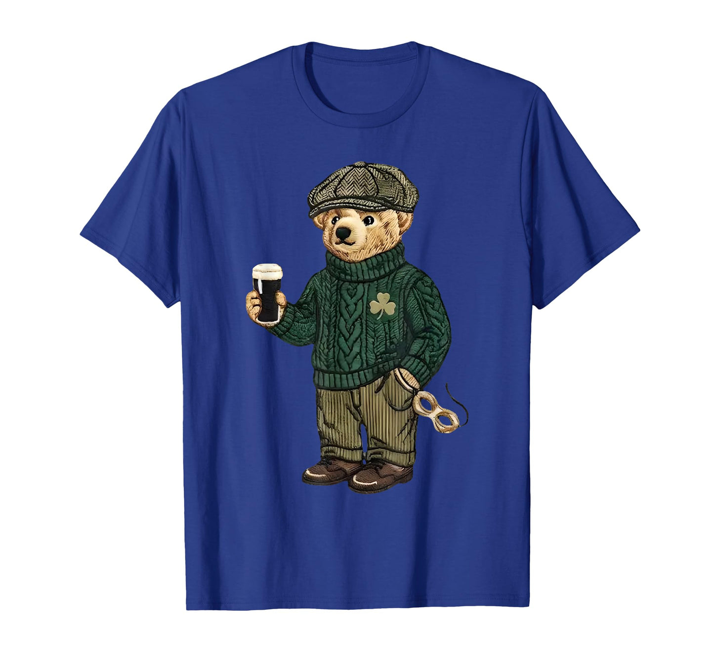 Cool Funny Teddy Bear Feeling Lucky Drinking St Patricks Day T-Shirt