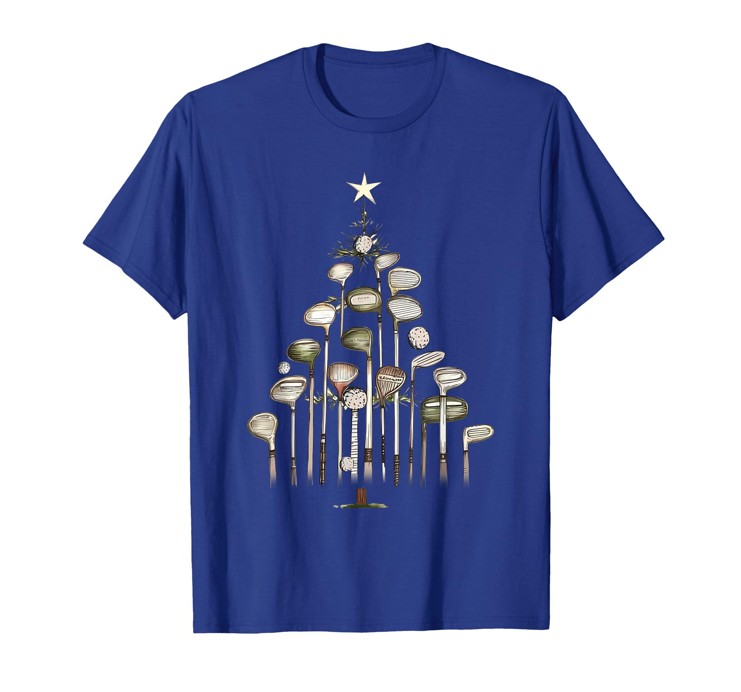 Retro Golf Club Christmas Tree Golfing Xmas Golfer T-Shirt