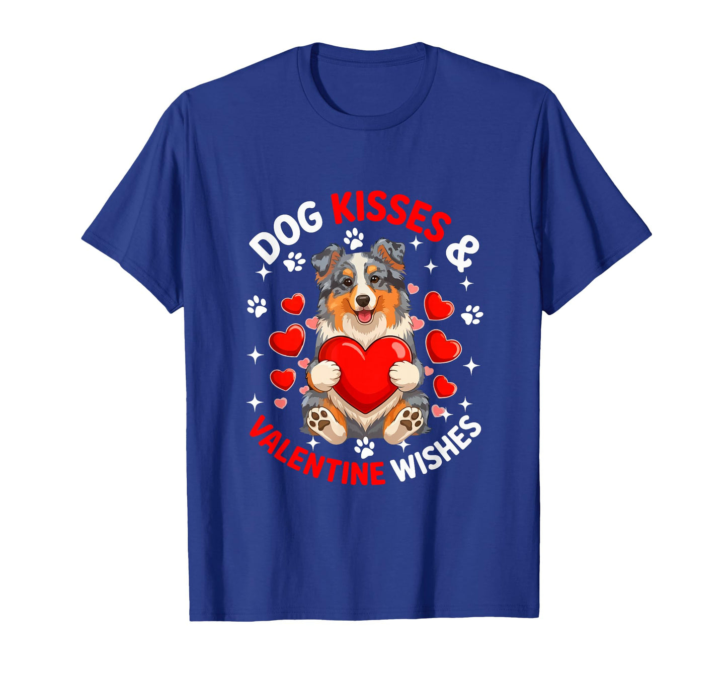 Dog Kisses and Valentine Wishes Cute Aussie Owner Kids T-Shirt