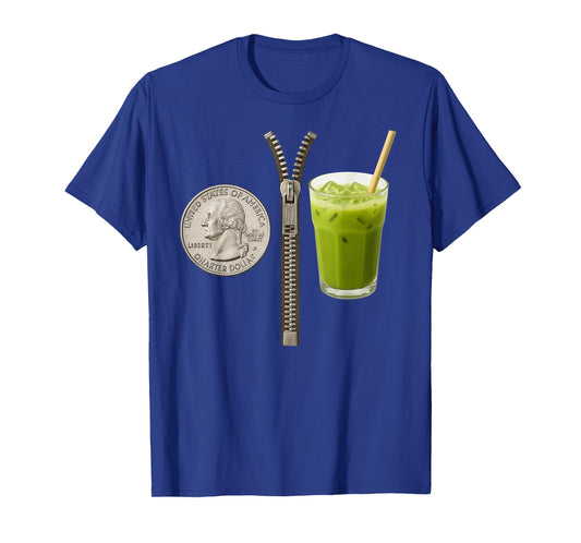 Quarter Zips and Matcha Funny Meme Saying Design T-Shirt