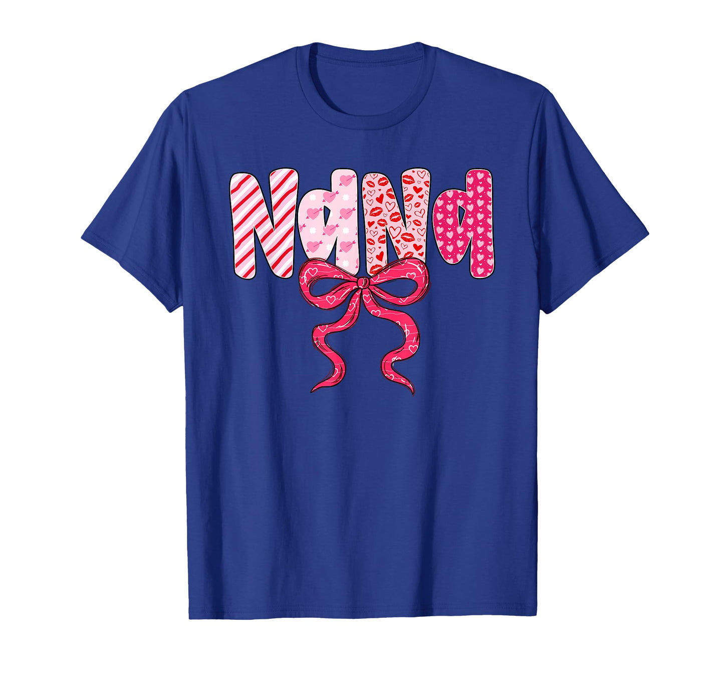 Nana Valentine Pink Coquette Bow Valentine's Day Grandma T-Shirt
