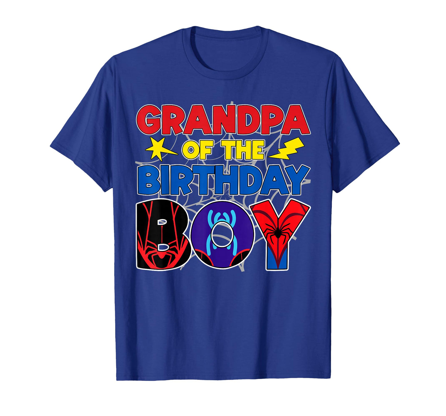 Grandpa Of The Birthday Boy Matching Spider Family Birthday T-Shirt