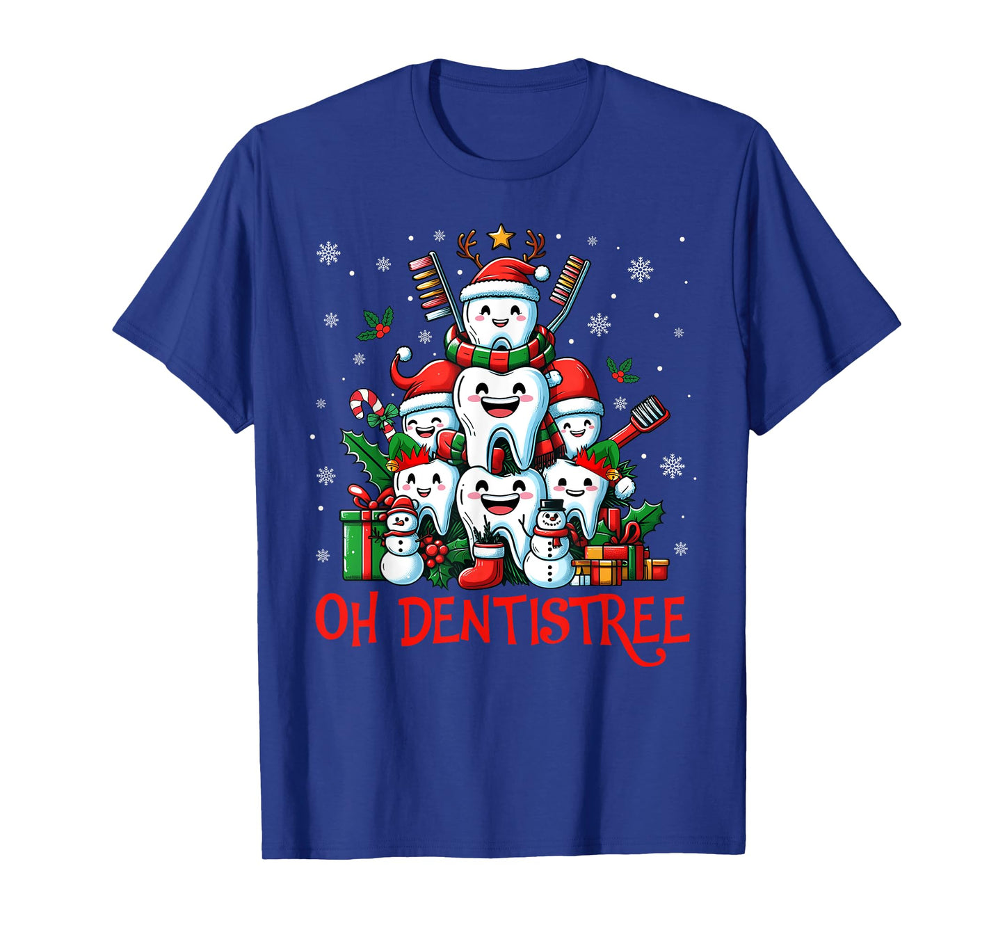 Funny Christmas Dentist Tree Dental Oh Dentistree Tooth Tree T-Shirt