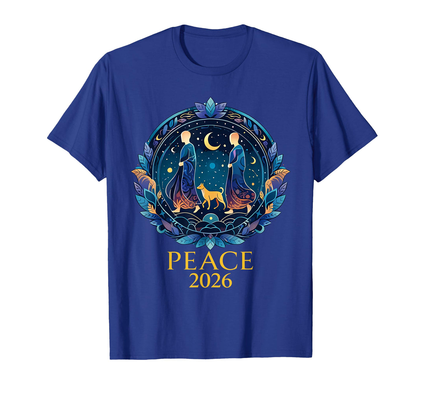 Walk Peace 2026 World Peace Monks with Aloka Dog Spiritual T-Shirt