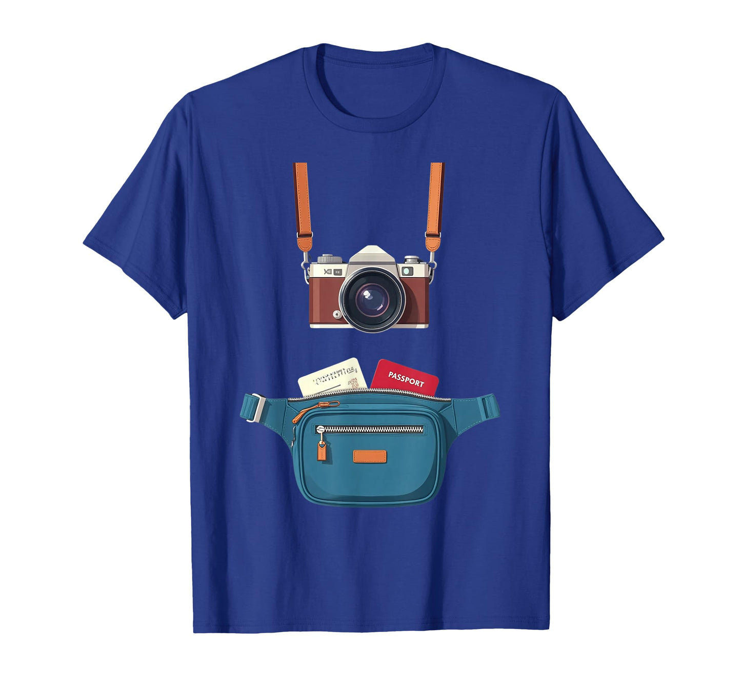 Tourist Spirit Day Camera Passport Map And Camera Tourism T-Shirt