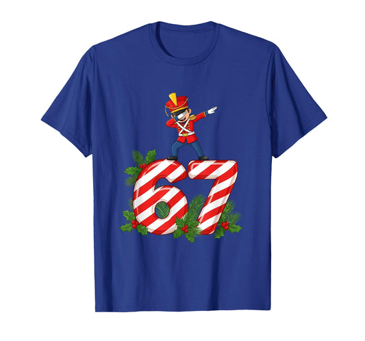 Six Seven Meme Dabbing Christmas Toy Soldier 67 Gen Z Apha T-Shirt