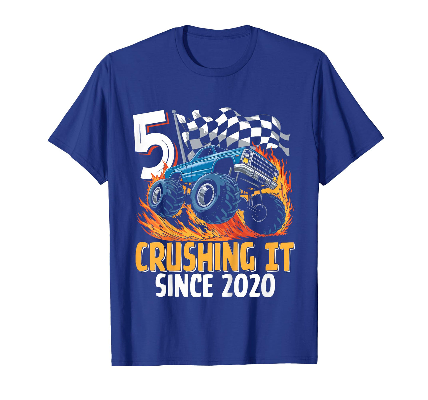Kids Birthday Monster Truck 5 Year Old Boys 5th Party Born 2020 T-Shirt