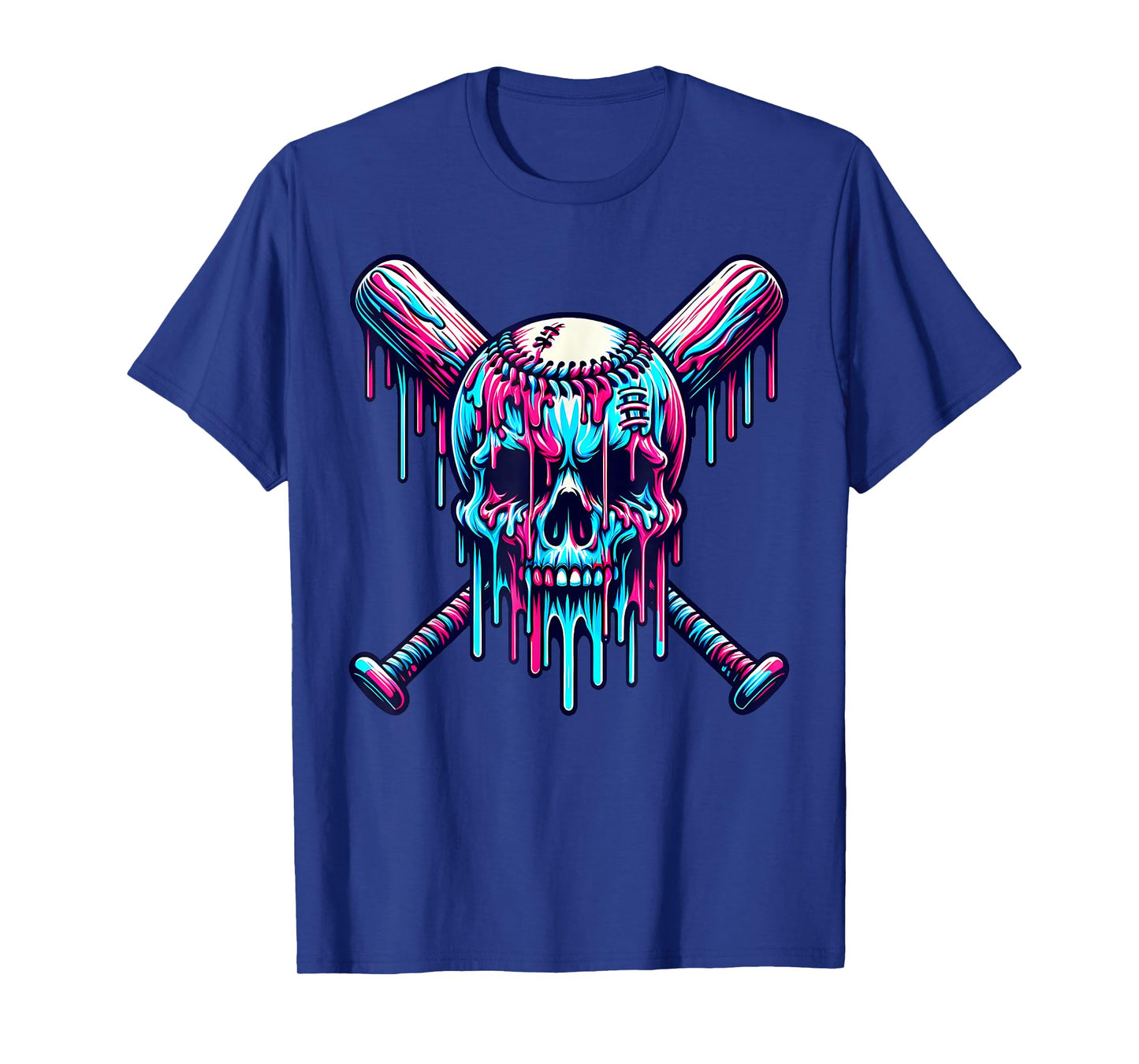Halloween Baseball Skull Drip Baseball Lifestyle Boy Men T-Shirt