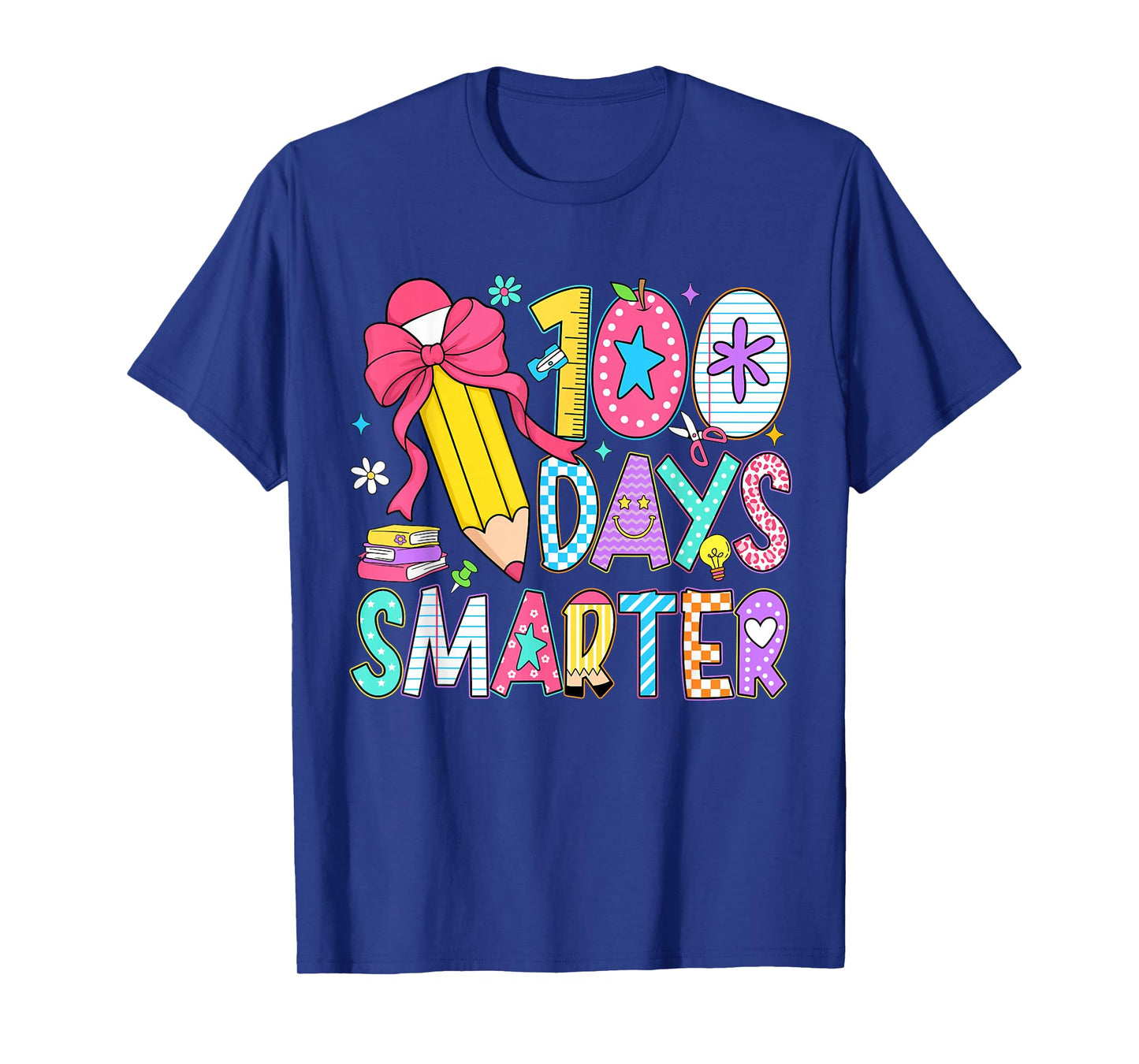 100 Days of Smarter Girls Coquette Bow 100th Day of School T-Shirt