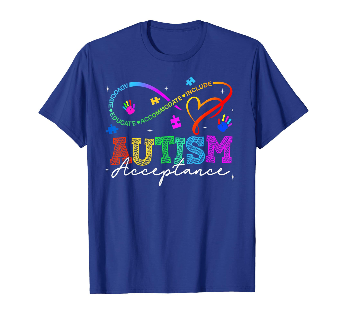 Neurodiversity Autism Awareness Rainbow Infinity Symbol T-Shirt