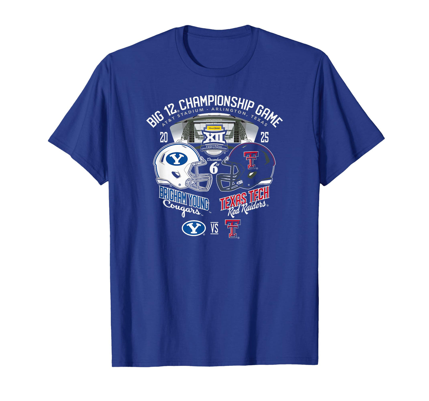 BYU vs Texas Tech Big 12 Championship 2025 Football Black T-Shirt