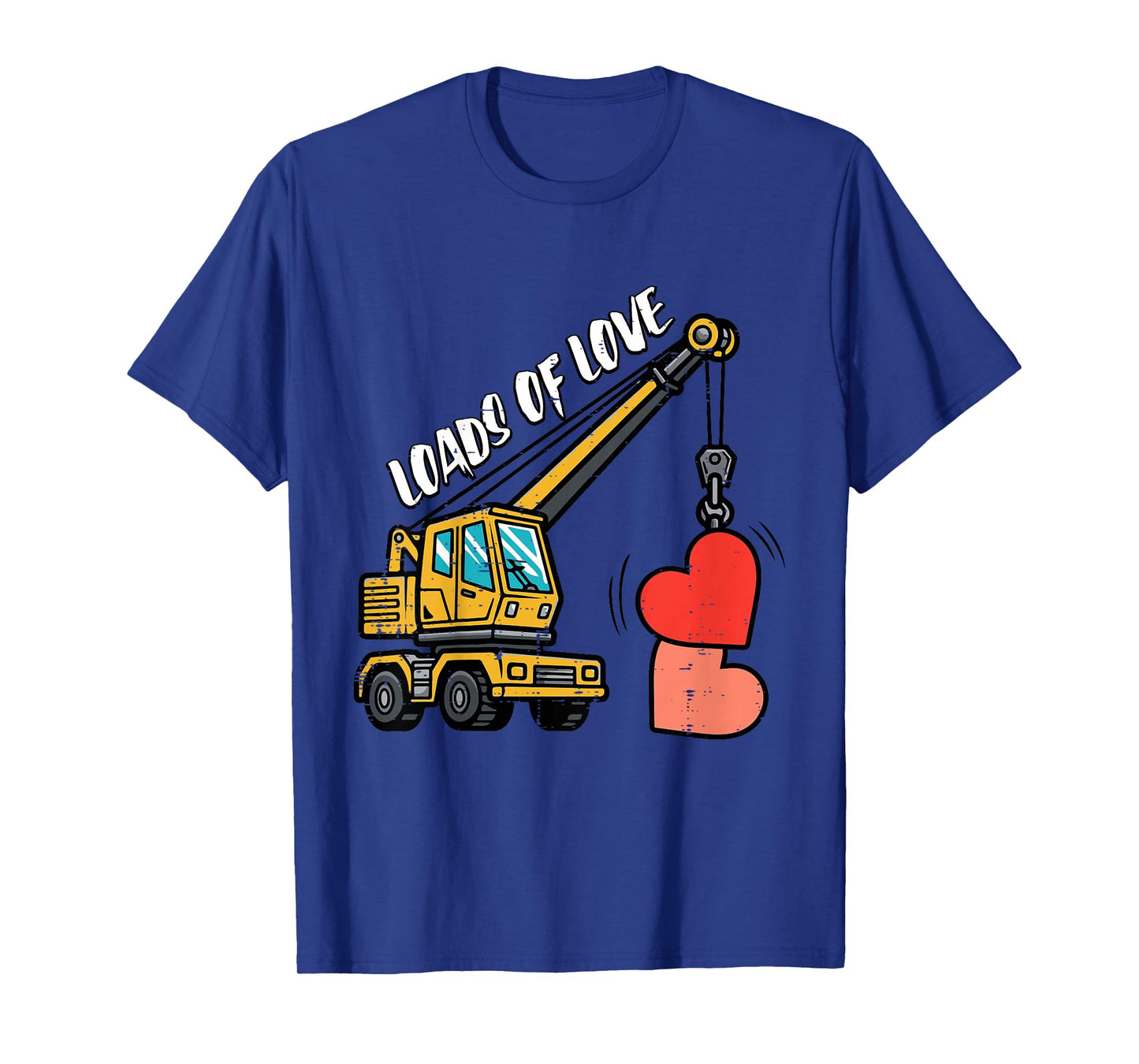 Kids Valentines Day Crane Heart Loads Love Construction Boys Kids T-Shirt