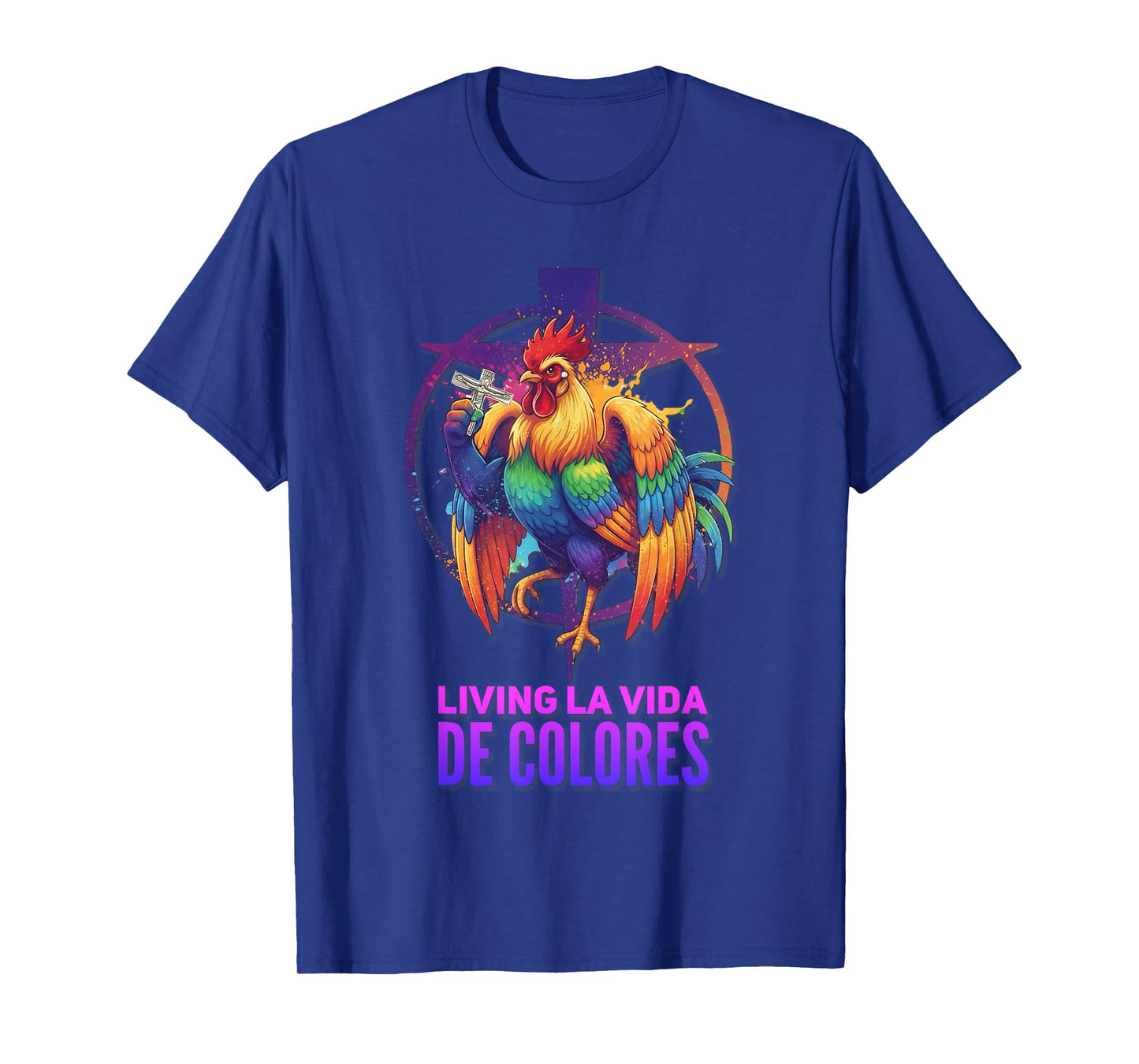 DeColores Cursillo Rainbow Rooster Catholic T-Shirt