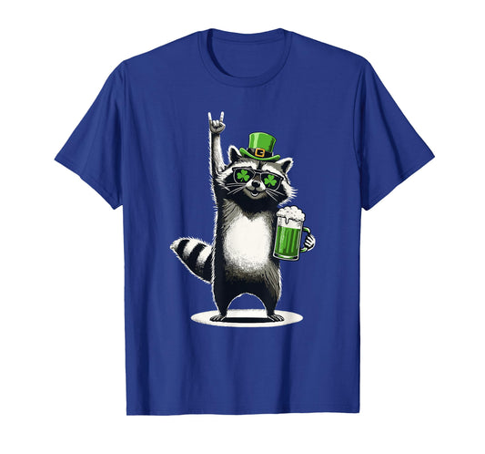 Raccoon St Patty's Shamrock Beer Funny St Patrick's Day T-Shirt