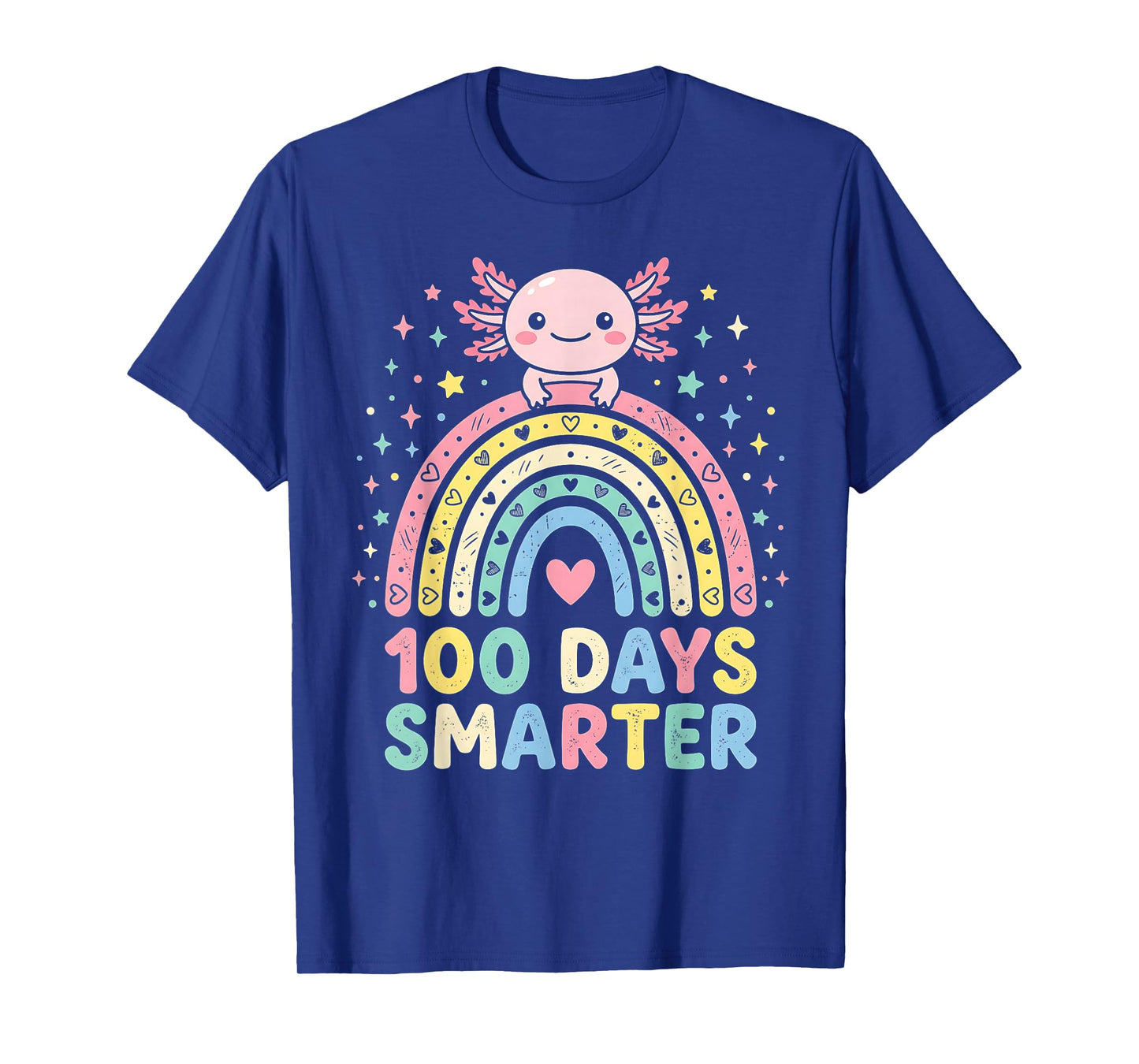 100 Days Smarter Kids Girls Axolotl 100th Day of School T-Shirt