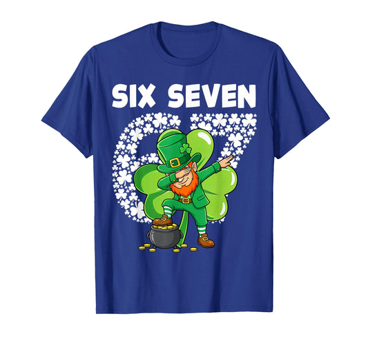 Six Seven 67 Meme St Patricks Day Dab Leprechaun Kids Boys T-Shirt
