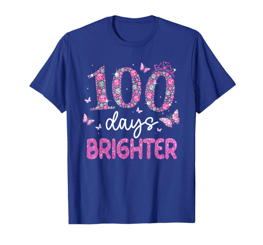 100 Days Brighter Happy 100th Day of School Teachers Kids T-Shirt