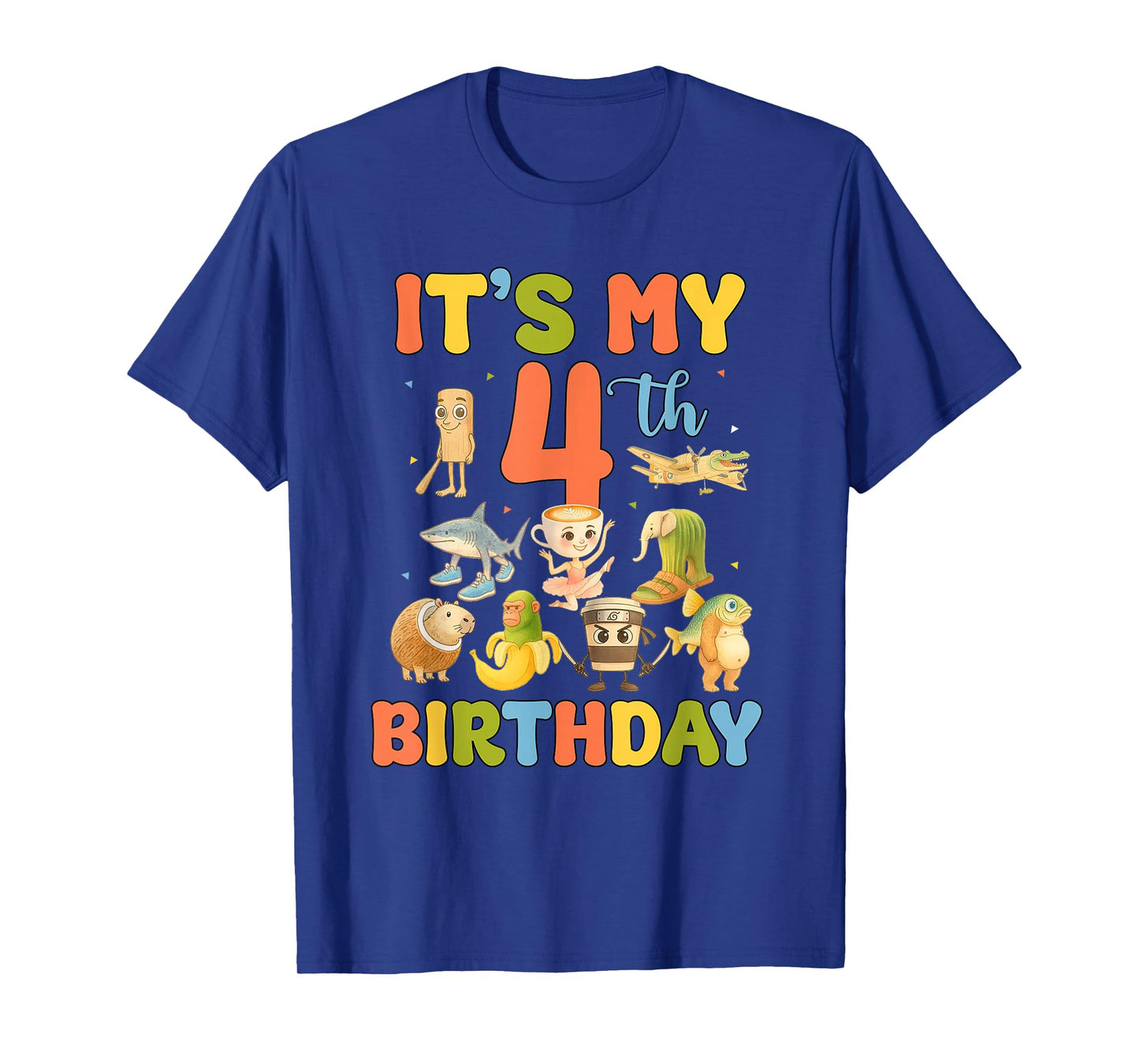 It's My 4th Birthday Boy Italian Brainrot Meme 4 Year Old T-Shirt