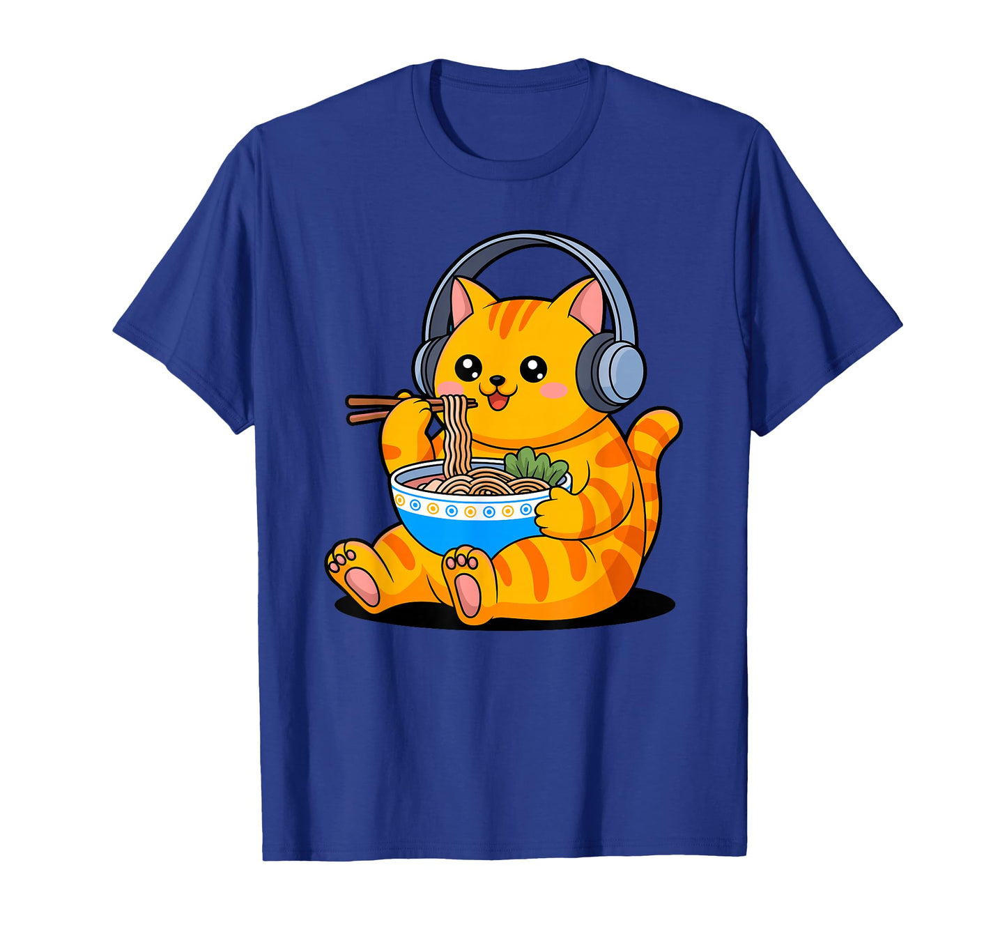 Funny Orange Cat Eating Ramen T-Shirt
