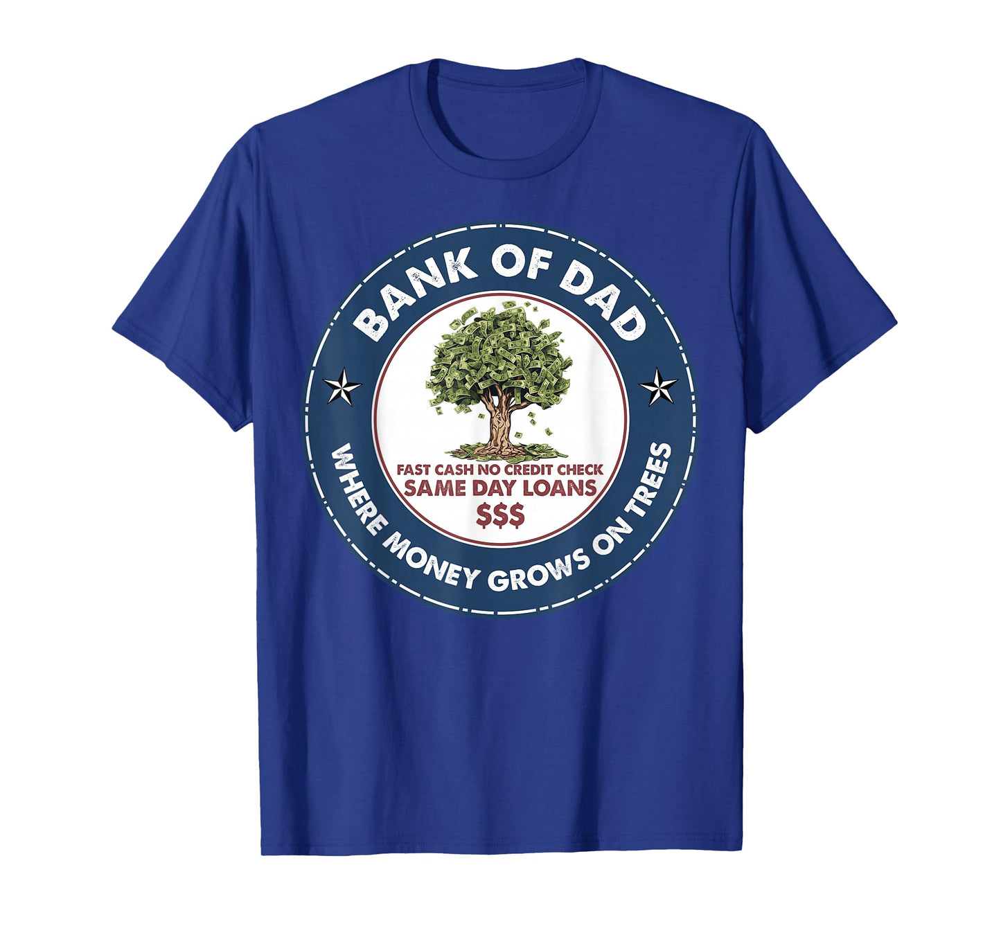 Funny Father Bank Shirt Fast Cash No Credit Check Dad Jokes T-Shirt