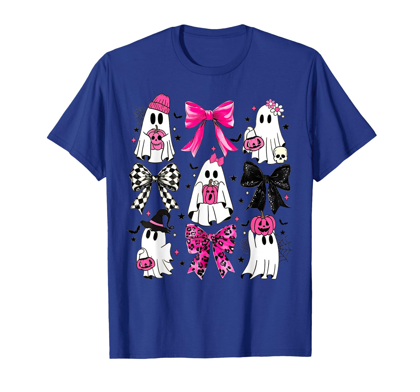 Cute Ghost Coquette Aesthetic Pink Bows Spooky Season Girl T-Shirt