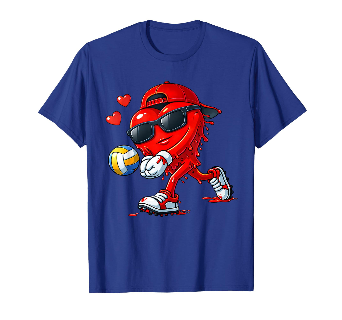 Valentine Volleyball Heart Drip Sport Valentines Day Boys T-Shirt