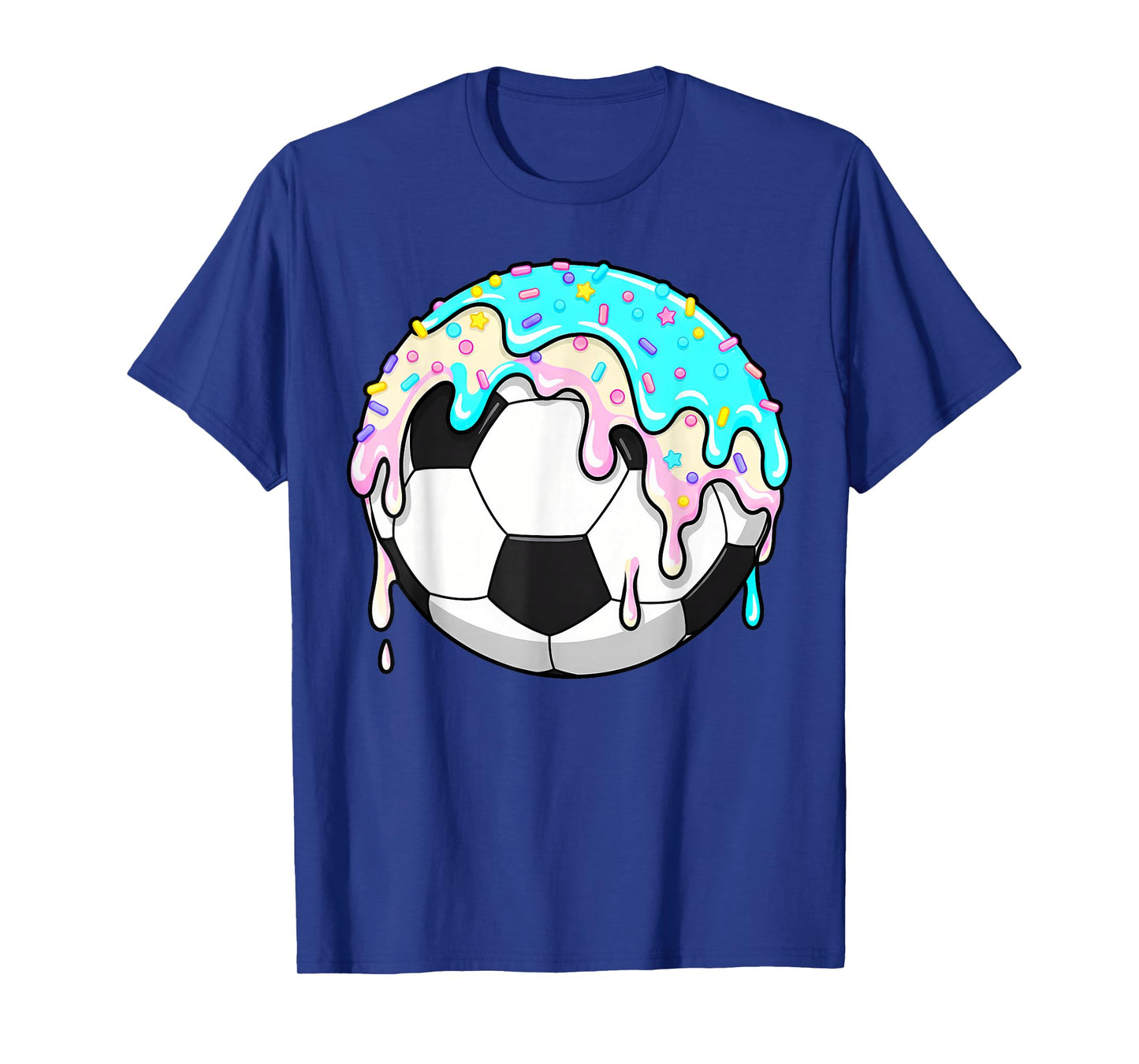 Dripping Soccer Ice Cream Drip Sport Sprinkles Melting Ball T-Shirt
