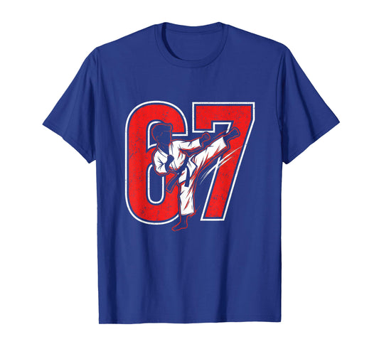Six Seven Meme 67 Karate Kick 6 7 Funny Martial Arts T-Shirt