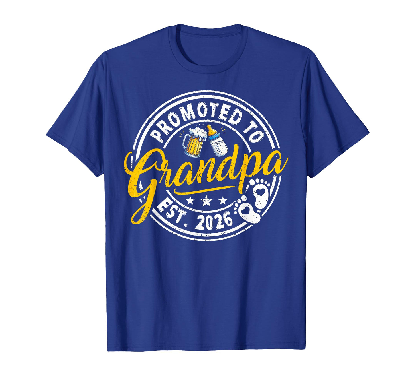 Promoted to Grandpa est. 2026 Funny Baby Announcement Mens T-Shirt